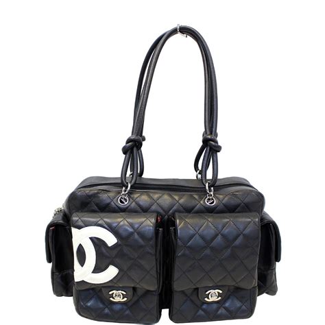 chanel black cambon reporter bag